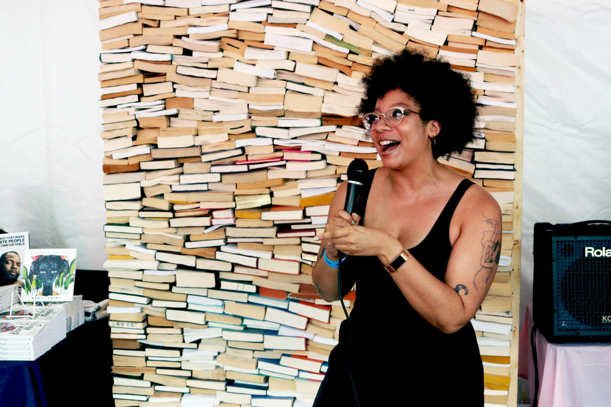 Ashley Ray with the laughs at Bookfort | Photo by Morgan Elise Johnson (The TRiiBE)
