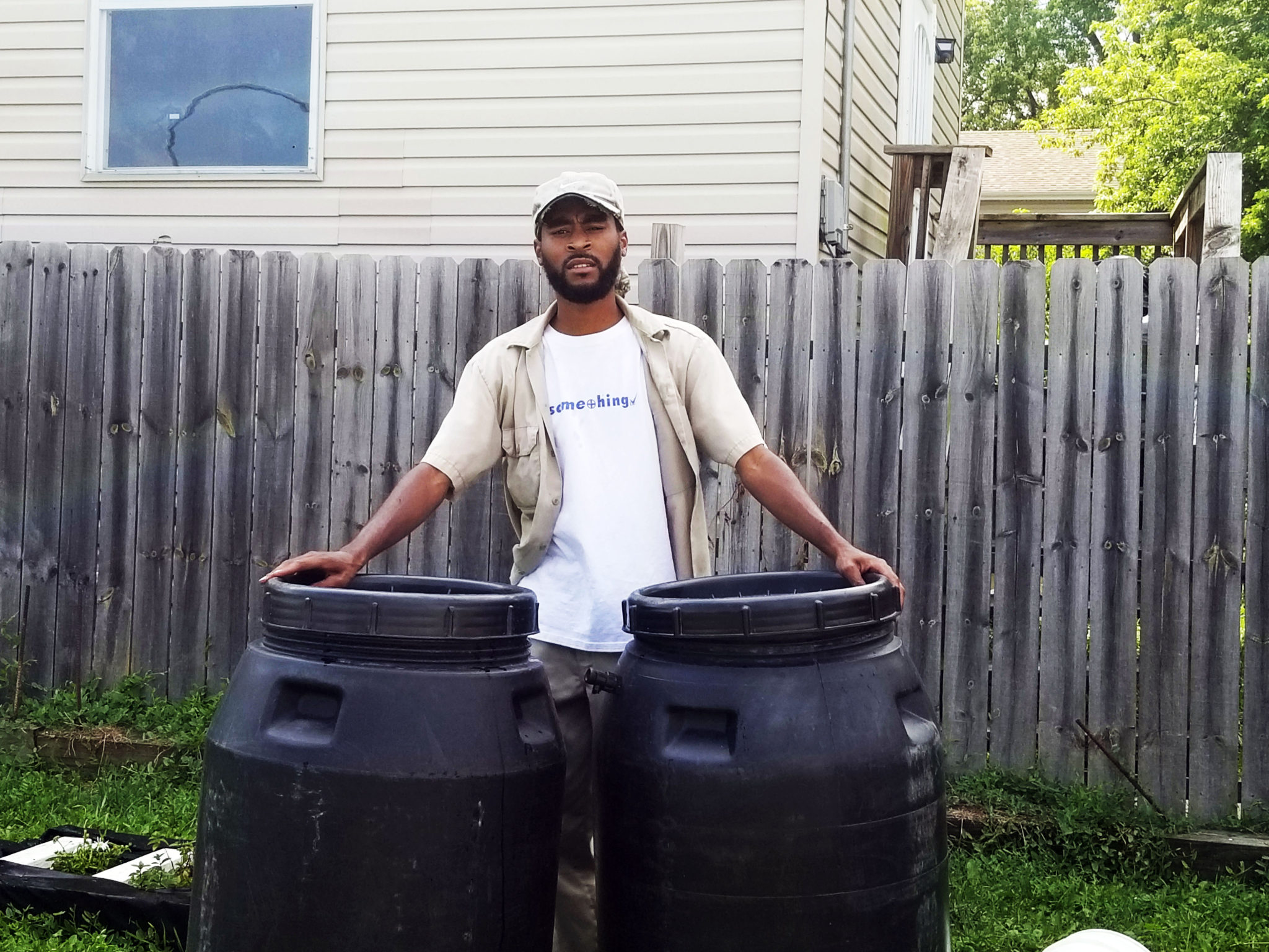 Marquis Crockett standing in the Garden of S.O.U.L.