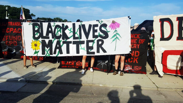 A Black and Indigenous solidarity rally took place before the Decolonize Zhigaagoong protest on Friday, July 17 | Photo by Anthony Bryant/The TRiiBE