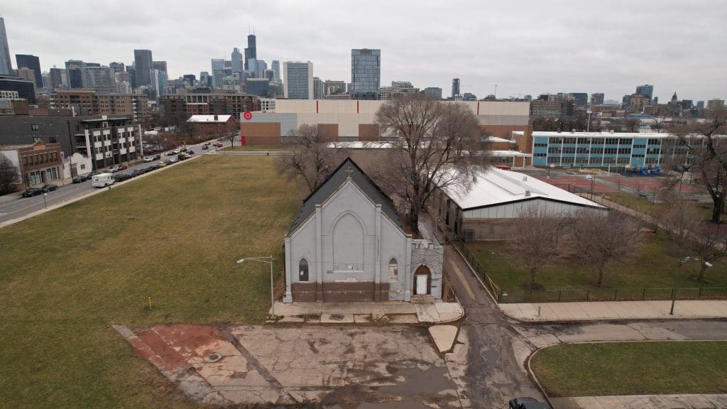 Aerial view of the gentrification happening around the landmark that will soon to be Cabrini Art House. Photo provided by Miguel of MC.IMG.