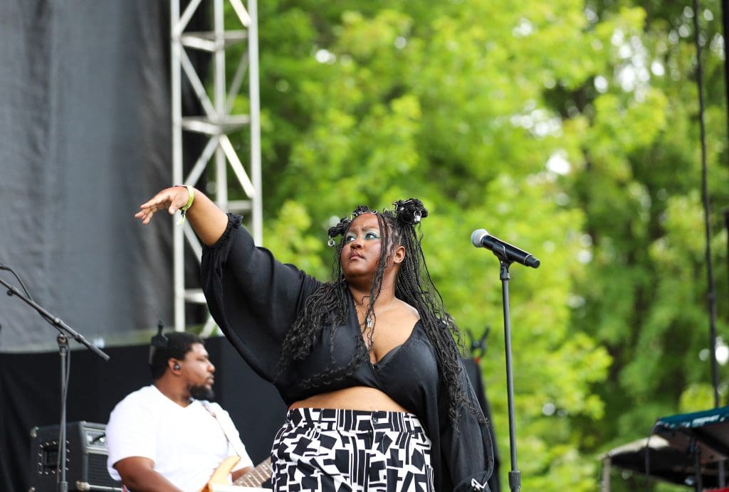 Chicago native Akenya made her first appearance at Pitchfork on Sunday, July 21, 2024. Photo by Sterling Hightower for The TRiiBE®