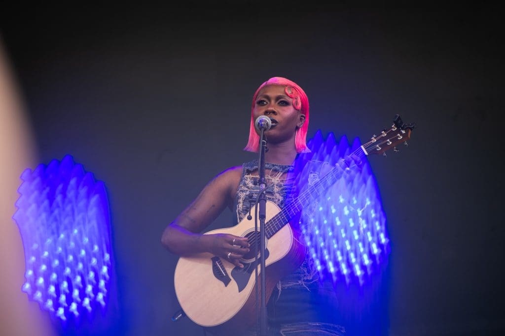 Chicago native Kara Jackson performing at Pitchfork Music Festival on Saturday, July 20, 2024. Photo by Ash Lane for The TRiiBE®