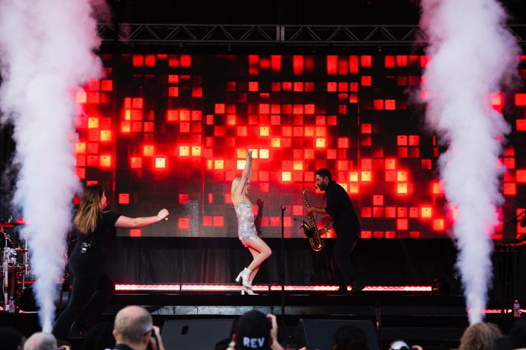 Carly Rae Jepsen performing at Pitchfork Music Festival on Saturday, July 20, 2024. Photo by Ash Lane for The TRiiBE®