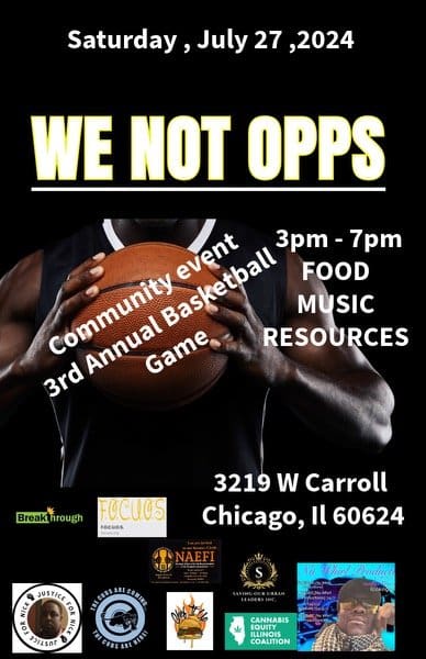 A flyer of 3rd Annual Basketball Game on July 27, 2024