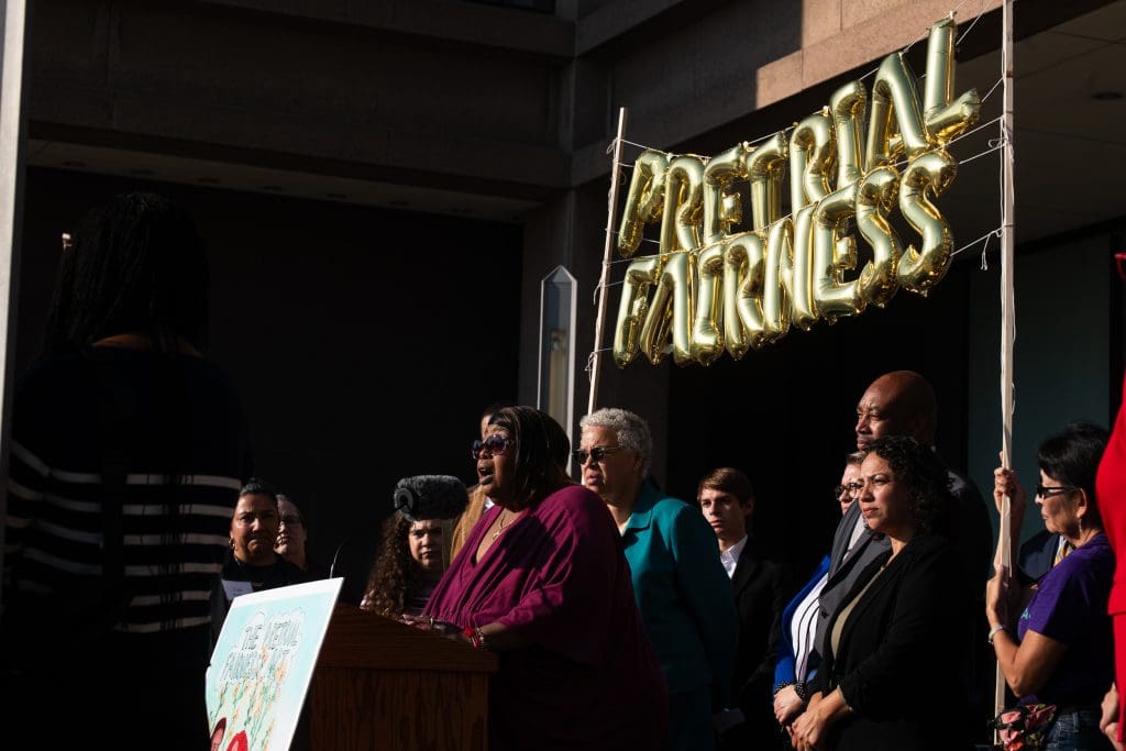 On September 18, Lavette Mayes, an advocate with the Chicago Community Bond Fund, speaks about her experience with the Pretrial Fairness Act, which was enacted a year ago.