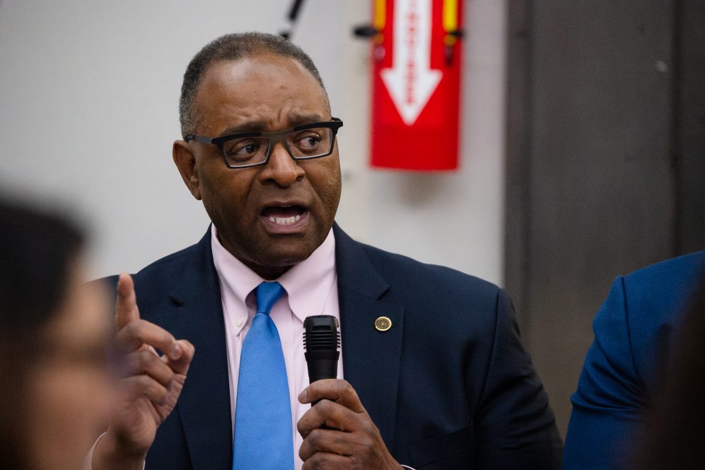 Attorney and former Cook County Commissioner Richard Boykin during the Chicago Black Voters Project forum on Feb. 12, 2026. Photo by Ash Lane for The TRiiBE.