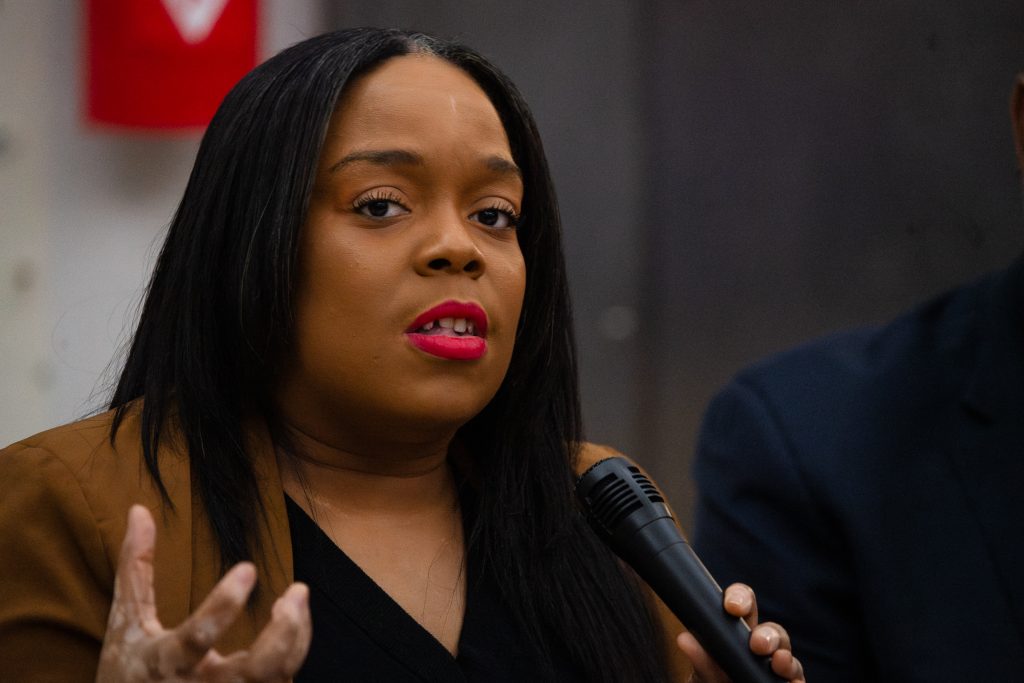 Kina Collins is a gun violence activist who ran to unseat Davis in 2020, 2022 and 2024.  Photo by Ash Lane for The TRiiBE.