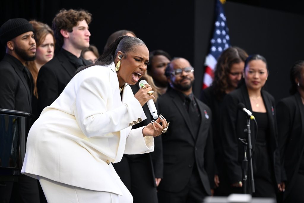 South Side native Jennifer Hudson sang the National Anthem and "The Impossible Dream" at the Obama Presidential Center's grand opening ceremony on June 18, 2026. Photo by Alexander Gouletas for The TRiiBE©