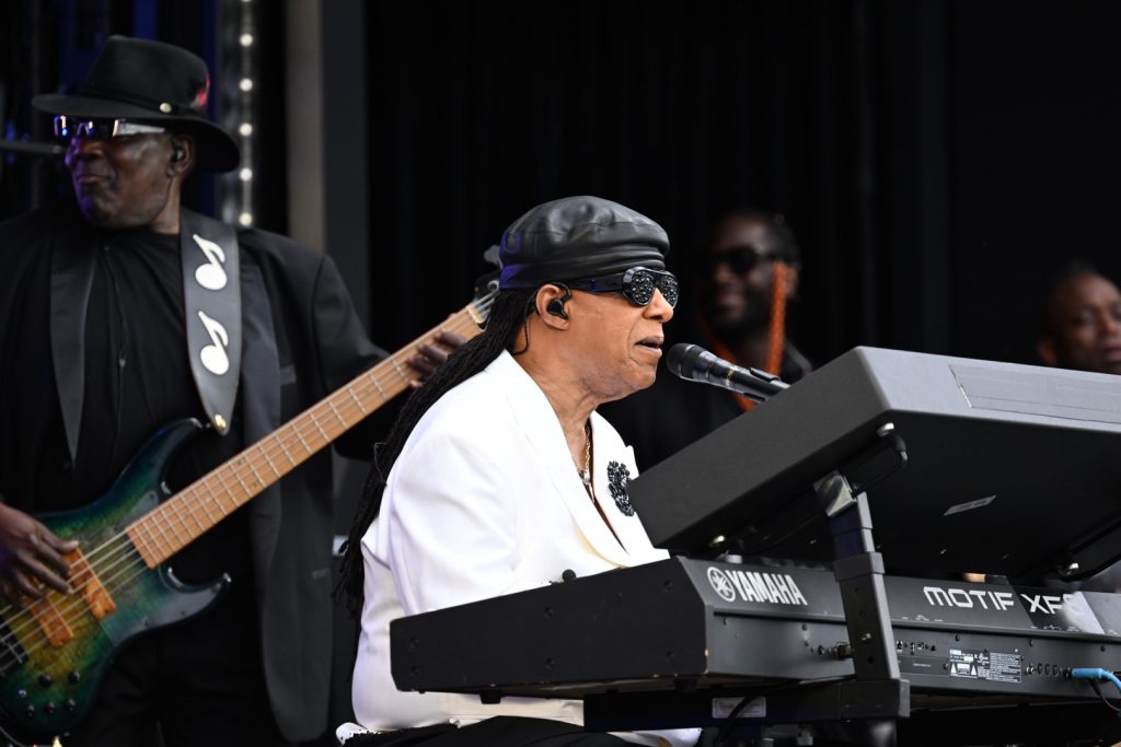 Stevie Wonder performing at the Obama Presidential Center's grand opening ceremony on June 18, 2026. Photo by Alexander Gouletas©