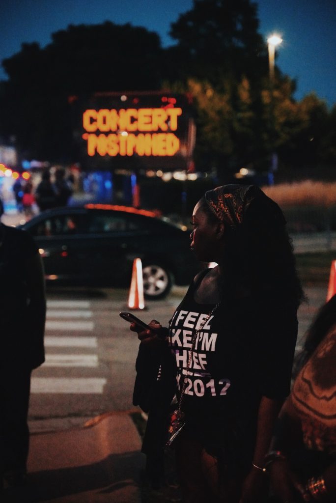 Fans leaving the "Chief Keef Live" show in Chicago after news spread that it is postponed. Photo by Chan C. Smith for The TRiiBE.