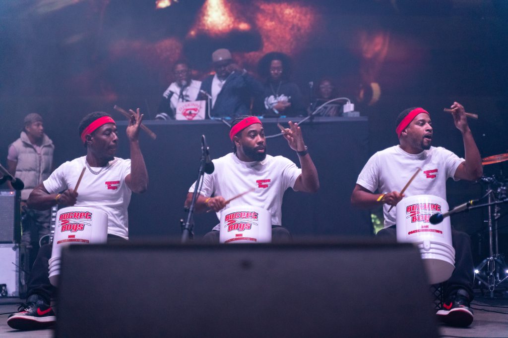 The Bucket Boys performing on stage at the "Chief Keef Live" 2026 tour stop in Chicago at Northerly Island on Sept. 23. Photo by Chan C. Smith for The TRiiBE.